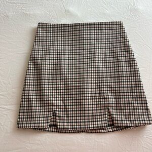 Gianni Bini Checkered A-Line Skirt